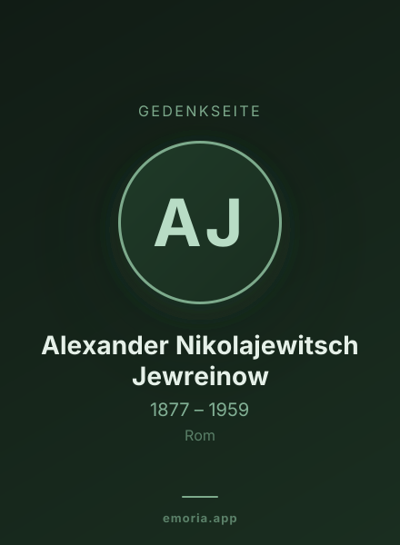 Gedenkportrait von Alexander Nikolajewitsch Jewreinow