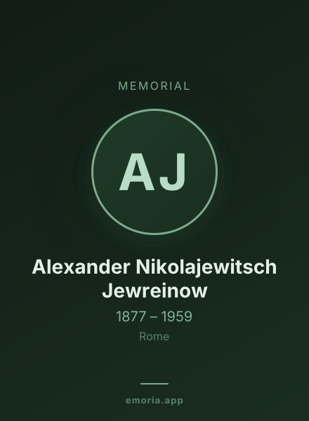 Memorial portrait of Alexander Nikolajewitsch Jewreinow