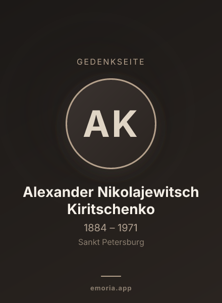 Gedenkportrait von Alexander Nikolajewitsch Kiritschenko