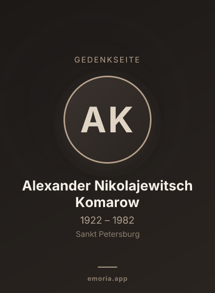 Gedenkportrait von Alexander Nikolajewitsch Komarow