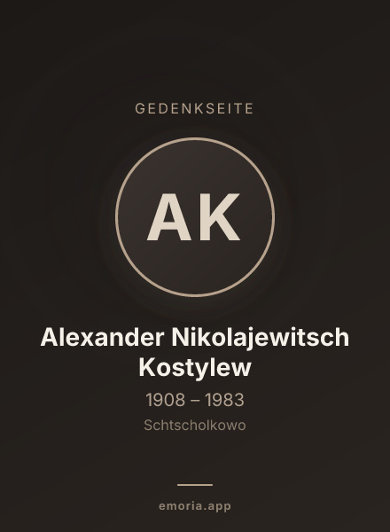 Gedenkportrait von Alexander Nikolajewitsch Kostylew