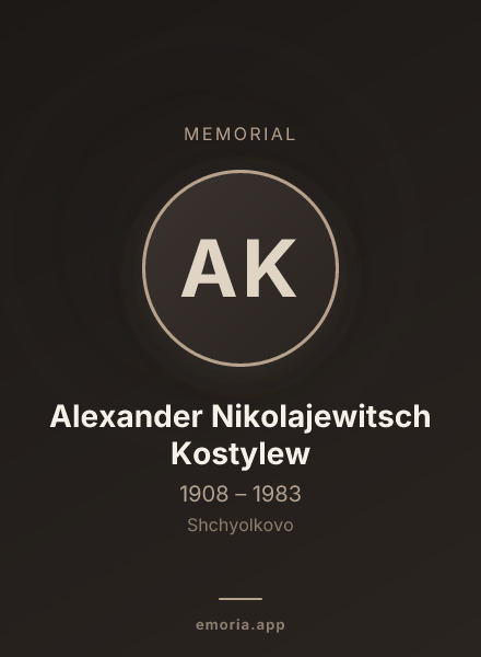 Memorial portrait of Alexander Nikolajewitsch Kostylew