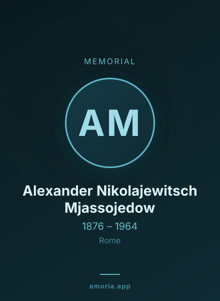 Memorial portrait of Alexander Nikolajewitsch Mjassojedow