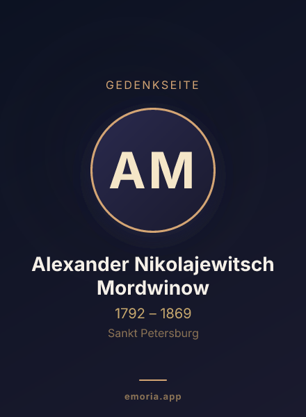 Gedenkportrait von Alexander Nikolajewitsch Mordwinow