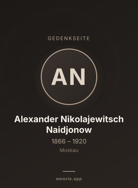 Gedenkportrait von Alexander Nikolajewitsch Naidjonow