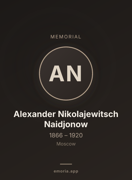 Memorial portrait of Alexander Nikolajewitsch Naidjonow