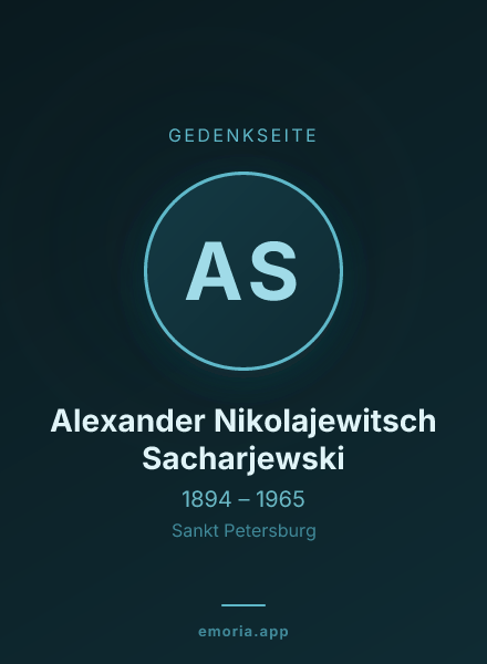 Gedenkportrait von Alexander Nikolajewitsch Sacharjewski