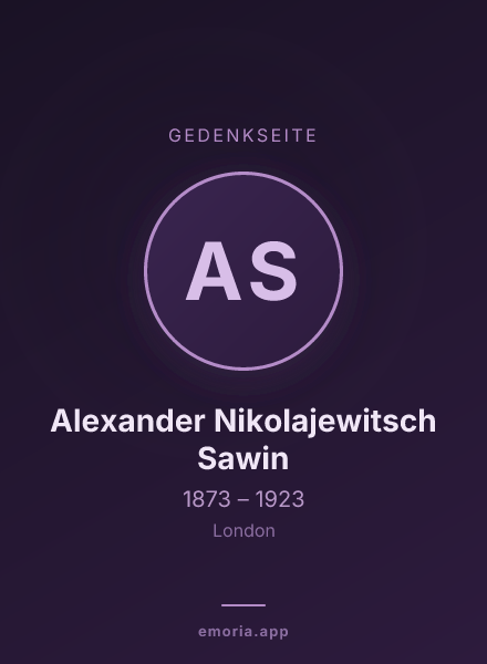 Gedenkportrait von Alexander Nikolajewitsch Sawin