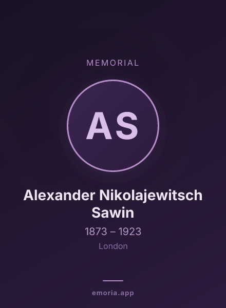 Memorial portrait of Alexander Nikolajewitsch Sawin