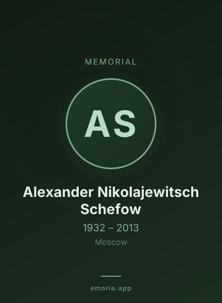 Memorial portrait of Alexander Nikolajewitsch Schefow