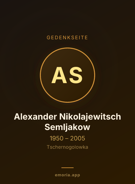 Gedenkportrait von Alexander Nikolajewitsch Semljakow