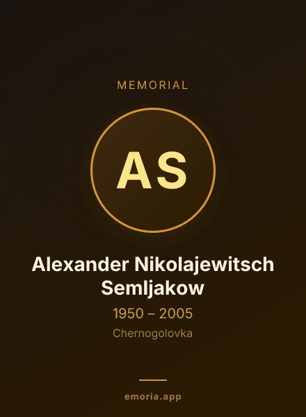 Memorial portrait of Alexander Nikolajewitsch Semljakow