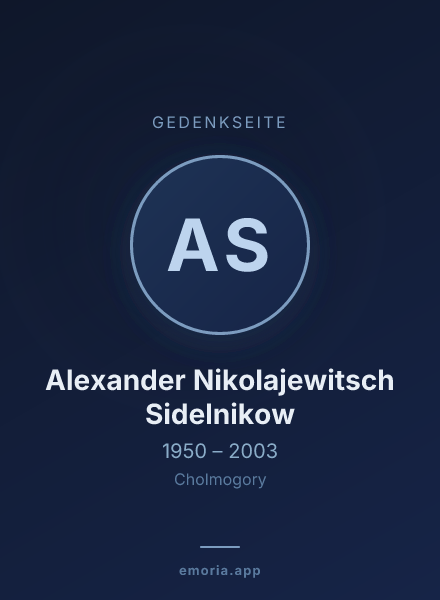 Gedenkportrait von Alexander Nikolajewitsch Sidelnikow