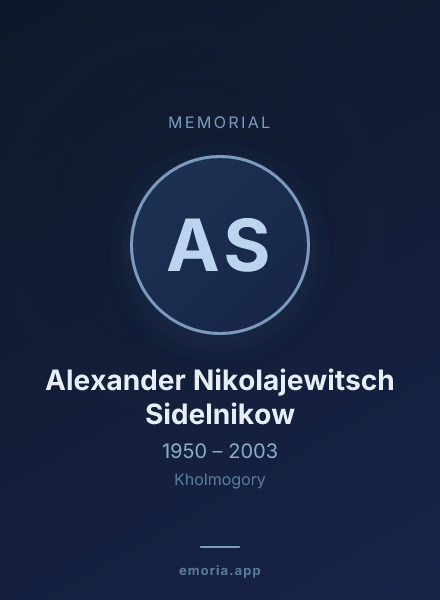 Memorial portrait of Alexander Nikolajewitsch Sidelnikow