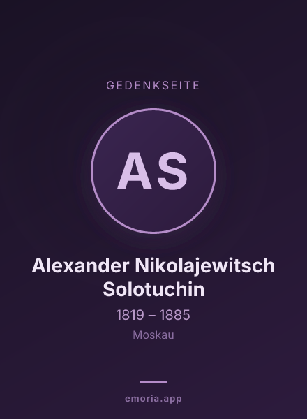 Gedenkportrait von Alexander Nikolajewitsch Solotuchin