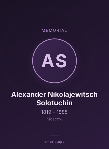 Memorial portrait of Alexander Nikolajewitsch Solotuchin