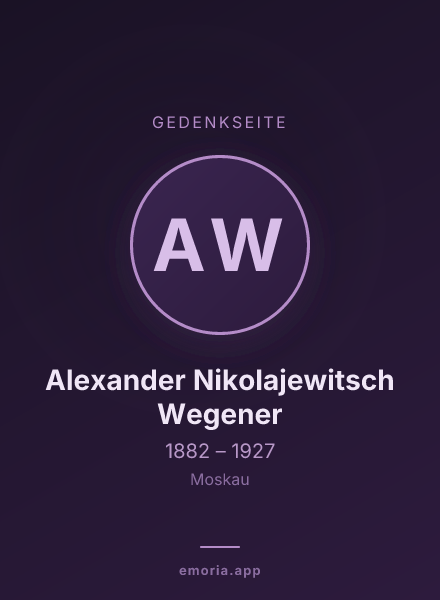 Gedenkportrait von Alexander Nikolajewitsch Wegener