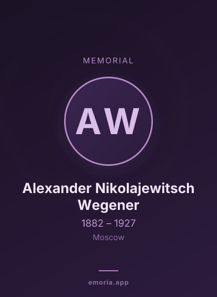 Memorial portrait of Alexander Nikolajewitsch Wegener