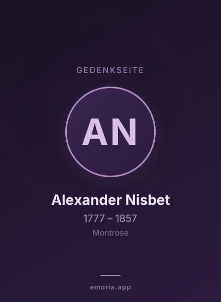 Gedenkportrait von Alexander Nisbet