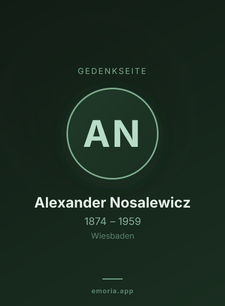 Gedenkportrait von Alexander Nosalewicz