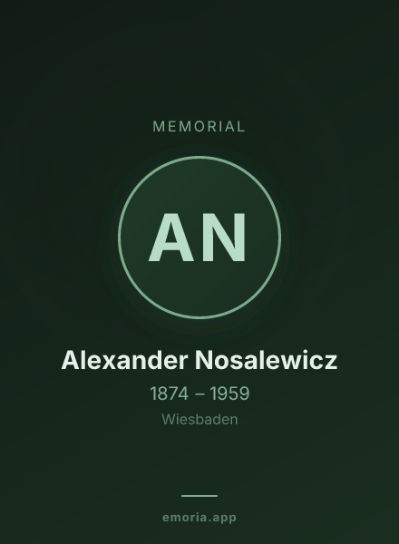 Memorial portrait of Alexander Nosalewicz