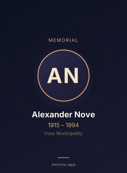 Memorial portrait of Alexander Nove