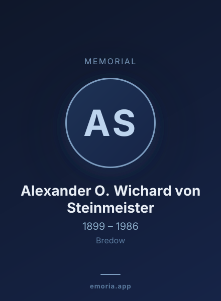 Memorial portrait of Alexander O. Wichard von Steinmeister