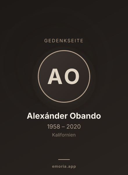 Gedenkportrait von Alexánder Obando