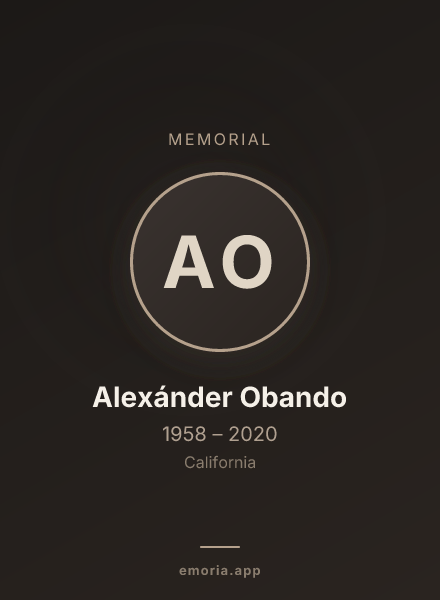 Memorial portrait of Alexánder Obando