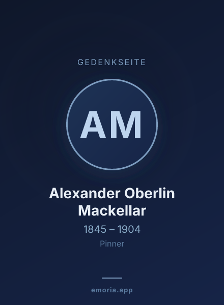 Gedenkportrait von Alexander Oberlin Mackellar