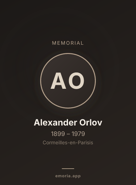 Memorial portrait of Alexander Orlov