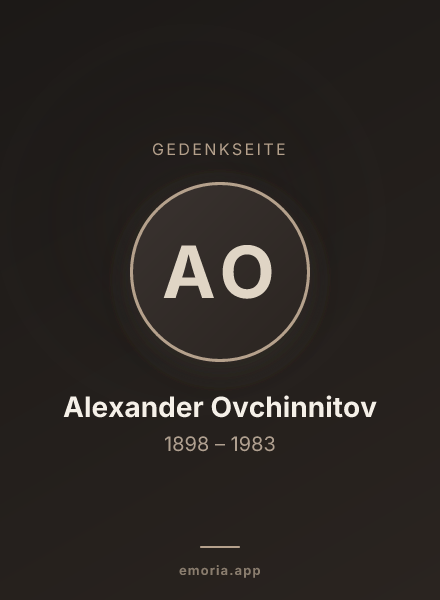 Gedenkportrait von Alexander Ovchinnitov