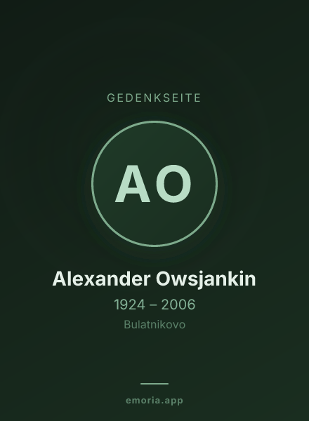 Gedenkportrait von Alexander Owsjankin