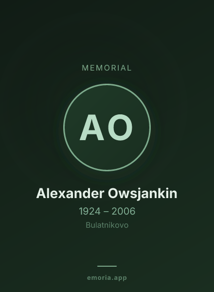 Memorial portrait of Alexander Owsjankin