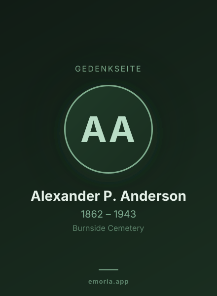Gedenkportrait von Alexander P. Anderson