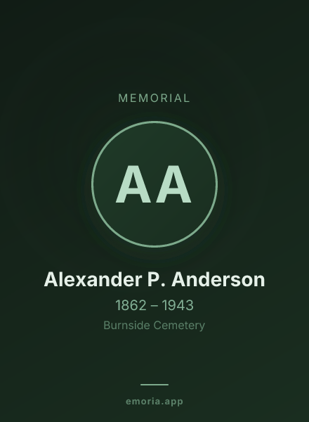 Memorial portrait of Alexander P. Anderson
