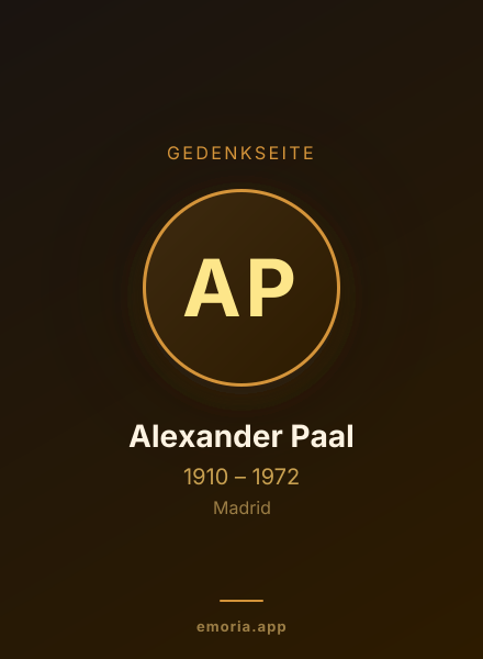 Gedenkportrait von Alexander Paal