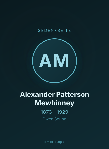 Gedenkportrait von Alexander Patterson Mewhinney
