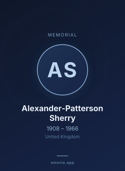 Memorial portrait of Alexander-Patterson Sherry