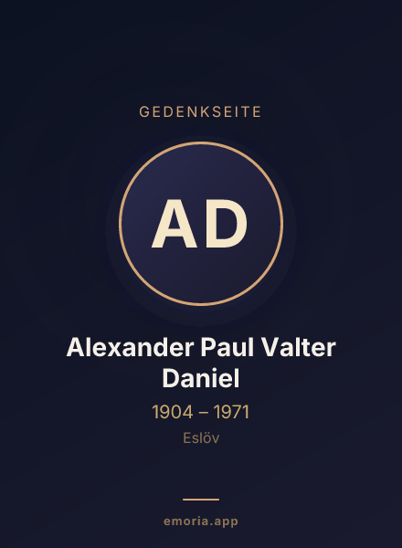 Gedenkportrait von Alexander Paul Valter Daniel