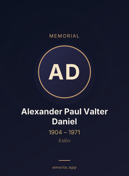 Memorial portrait of Alexander Paul Valter Daniel