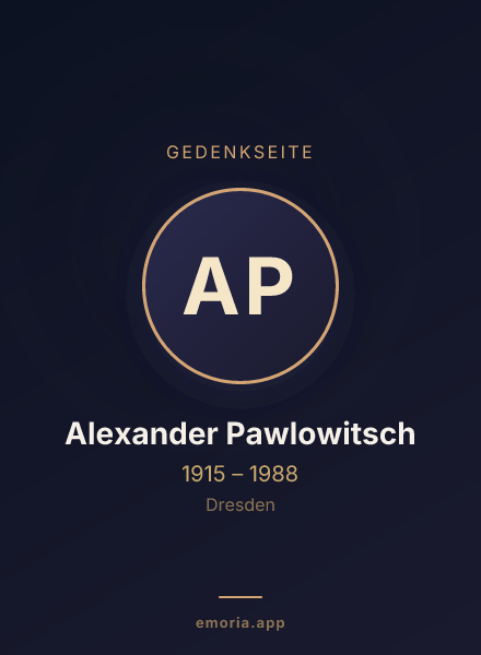 Gedenkportrait von Alexander Pawlowitsch