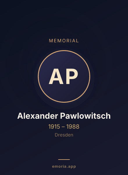 Memorial portrait of Alexander Pawlowitsch