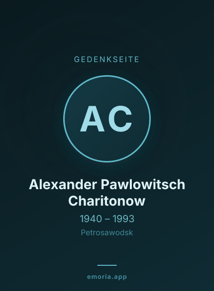 Gedenkportrait von Alexander Pawlowitsch Charitonow