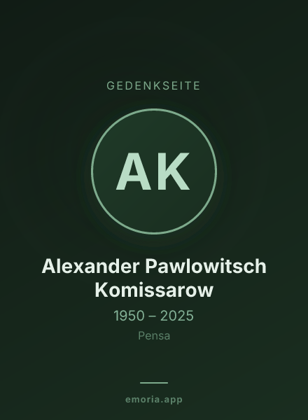 Gedenkportrait von Alexander Pawlowitsch Komissarow