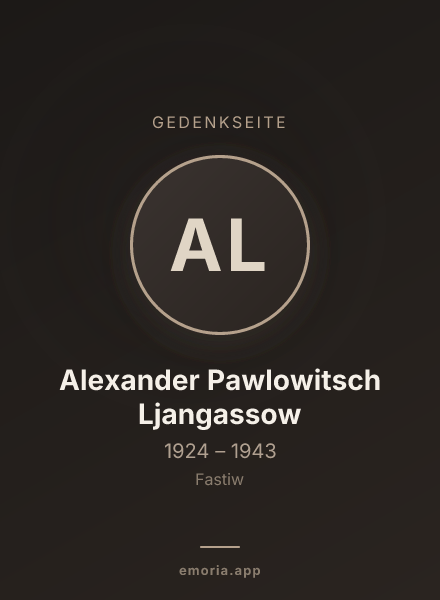 Gedenkportrait von Alexander Pawlowitsch Ljangassow