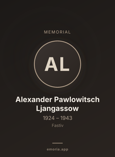Memorial portrait of Alexander Pawlowitsch Ljangassow