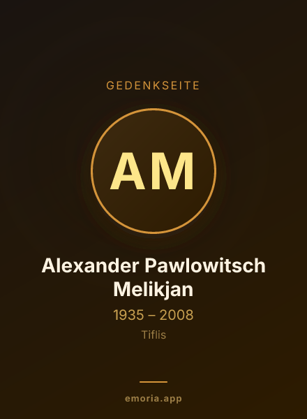 Gedenkportrait von Alexander Pawlowitsch Melikjan