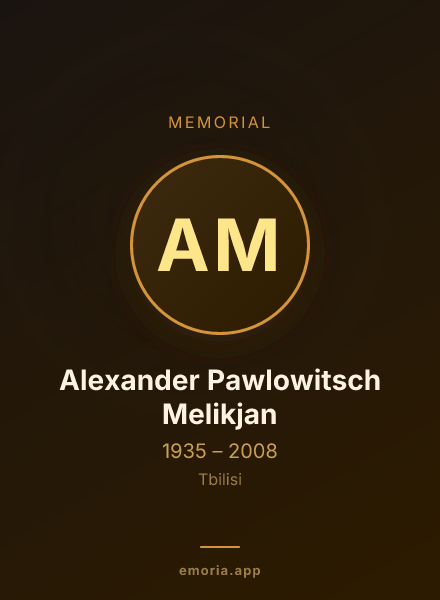 Memorial portrait of Alexander Pawlowitsch Melikjan