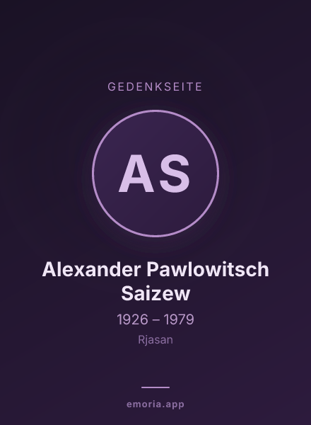 Gedenkportrait von Alexander Pawlowitsch Saizew
